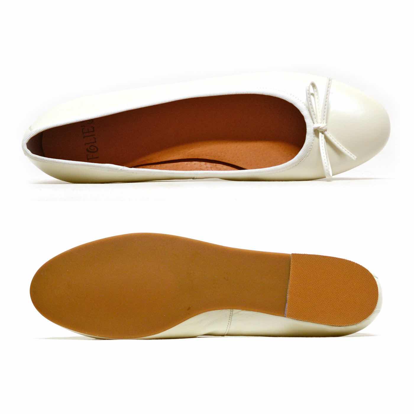 ballerines cuir lisse blanc, chaussures femme grande taille