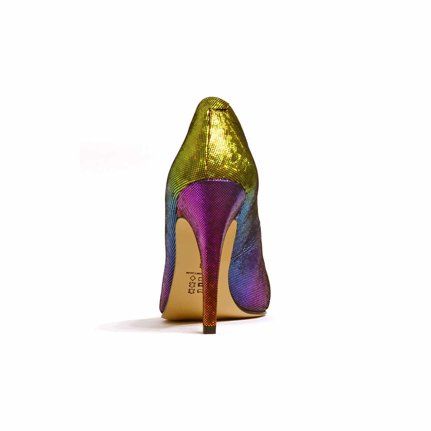 escarpins velours metallise multicolore, chaussures femme grande taille