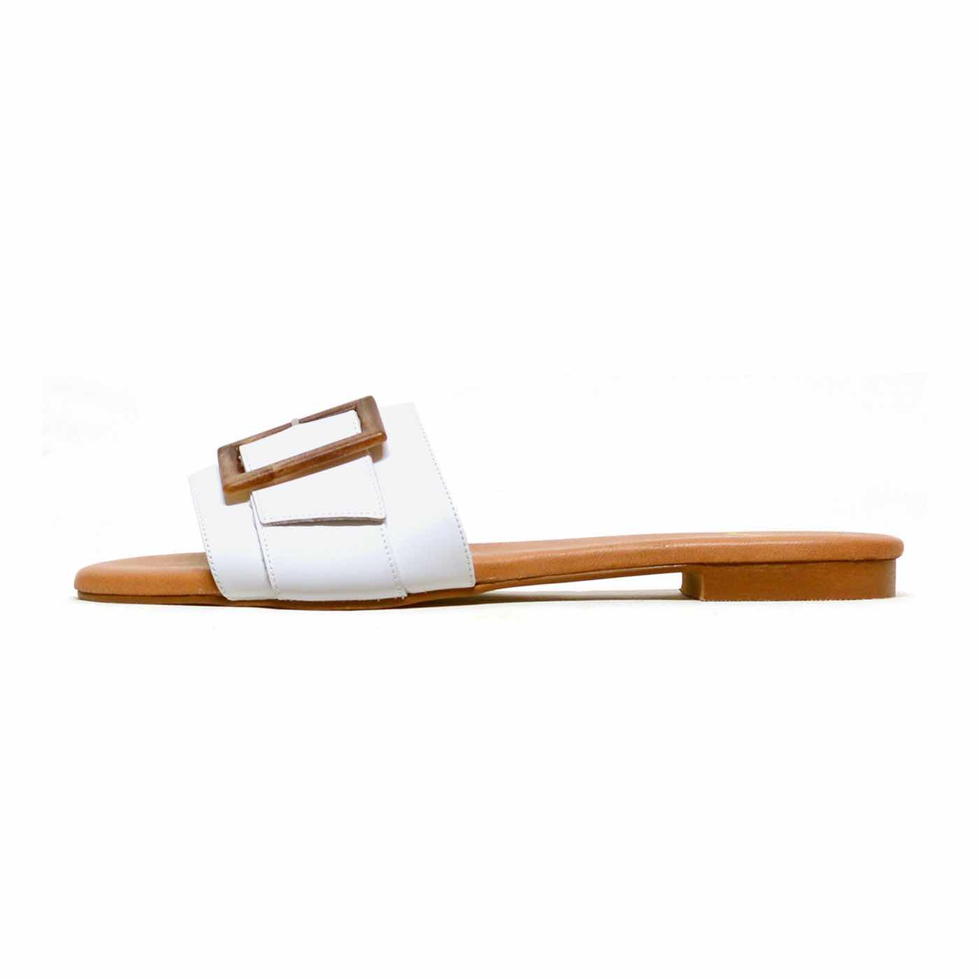 mules cuir lisse blanc, chaussures femme grande taille