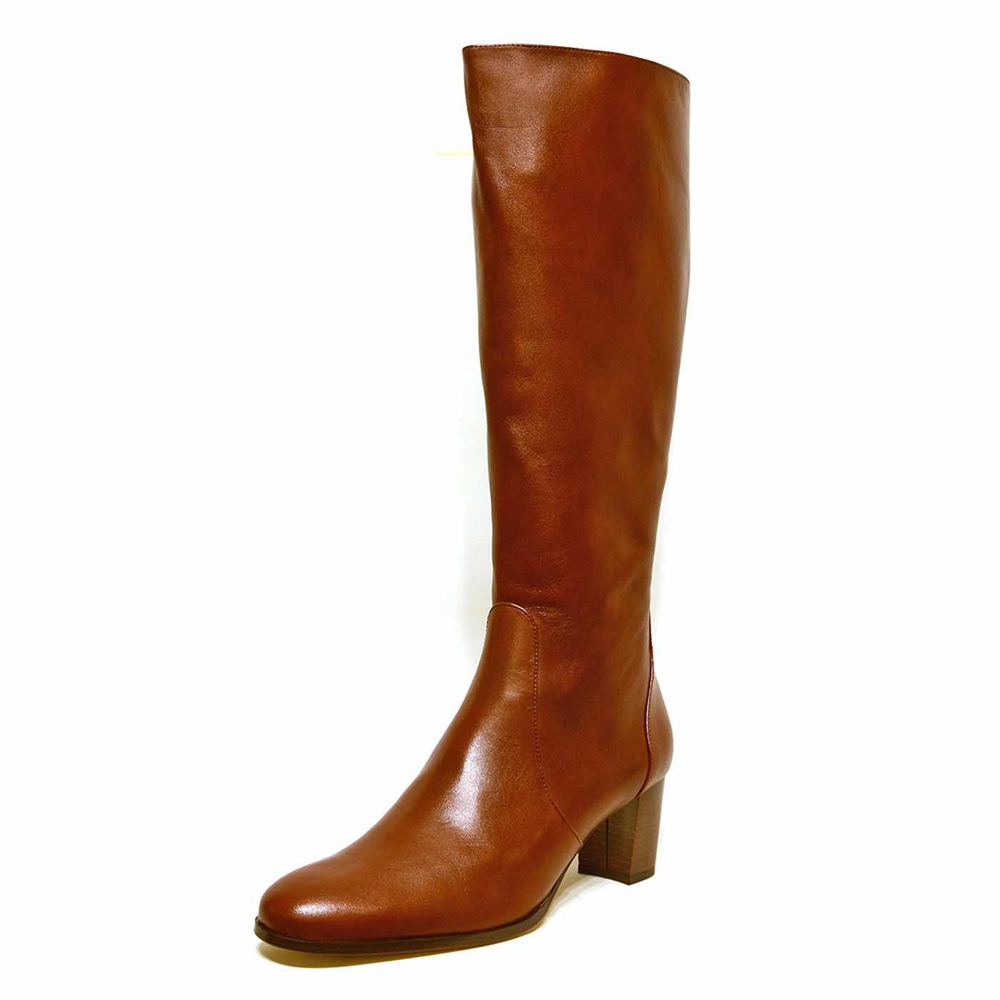 bottes cuir lisse marron chaussures femme grande taille