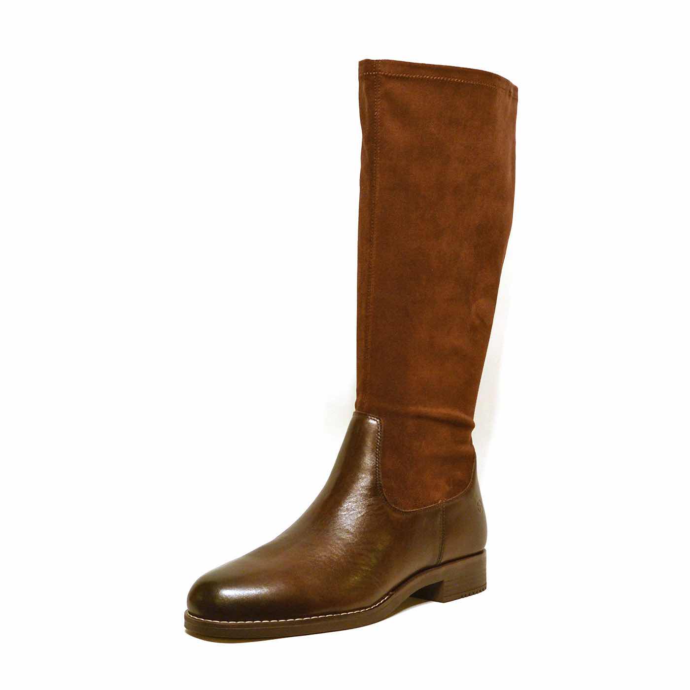 bottes cuir lisse marron, chaussures femme grande taille