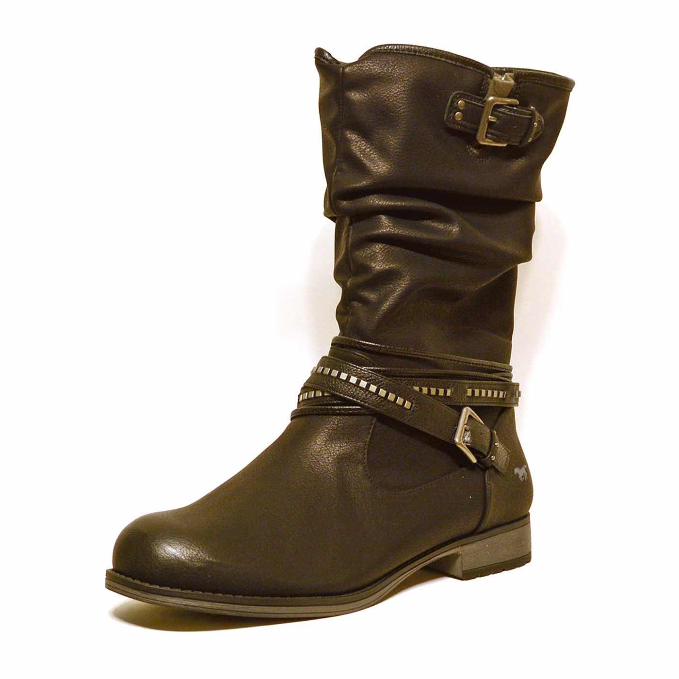 bottes simili cuir noir, chaussures femme grande taille