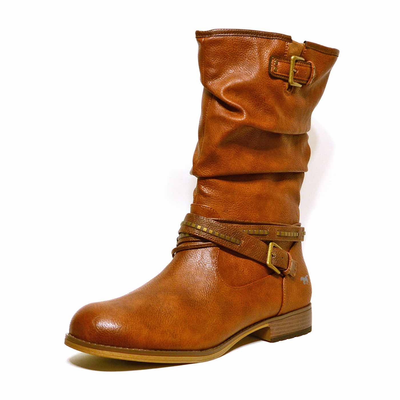 bottes simili cuir marron, chaussures femme grande taille