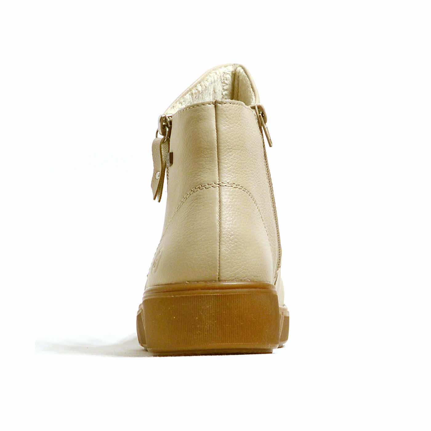 bottines cuir grainé beige, chaussures femme grande taille