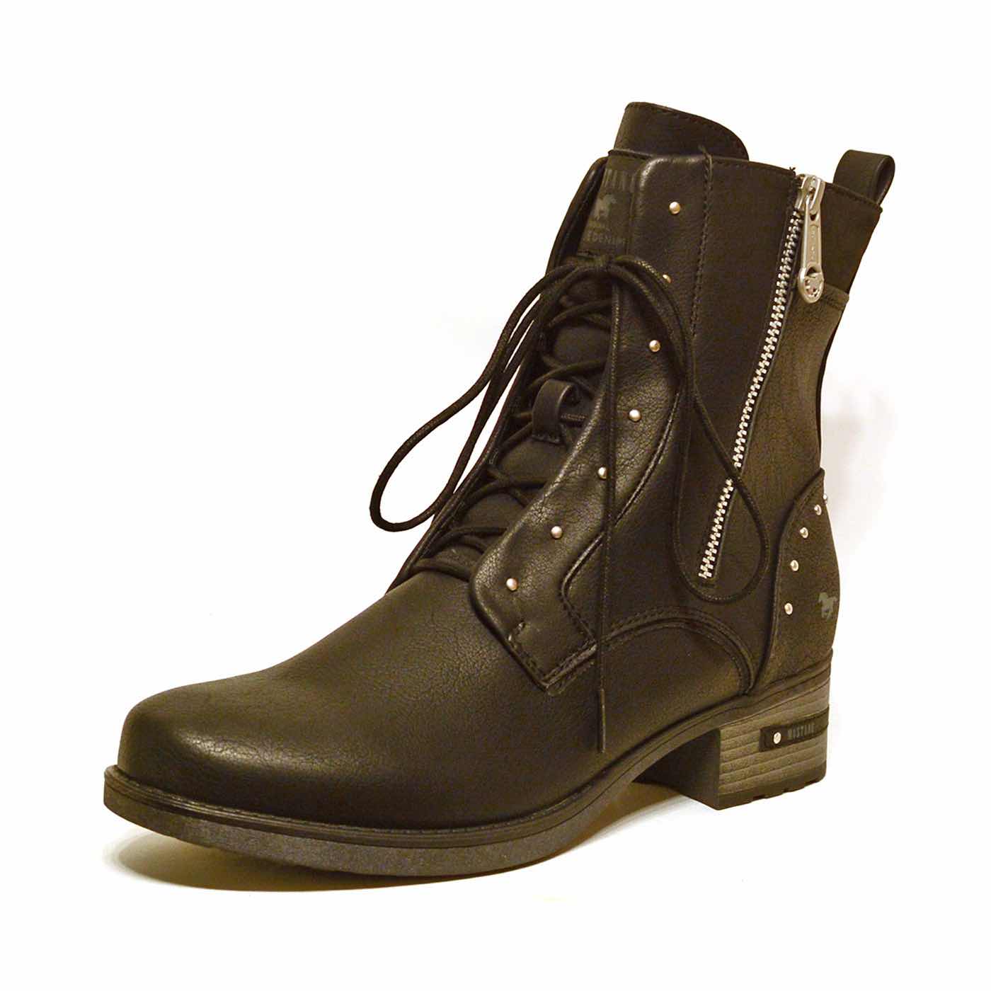 bottines simili cuir noir, chaussures femme grande taille