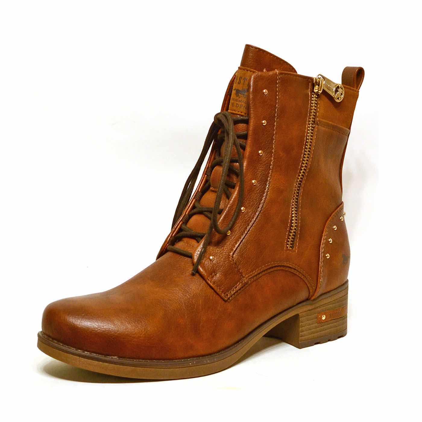 bottines simili cuir marron, chaussures femme grande taille