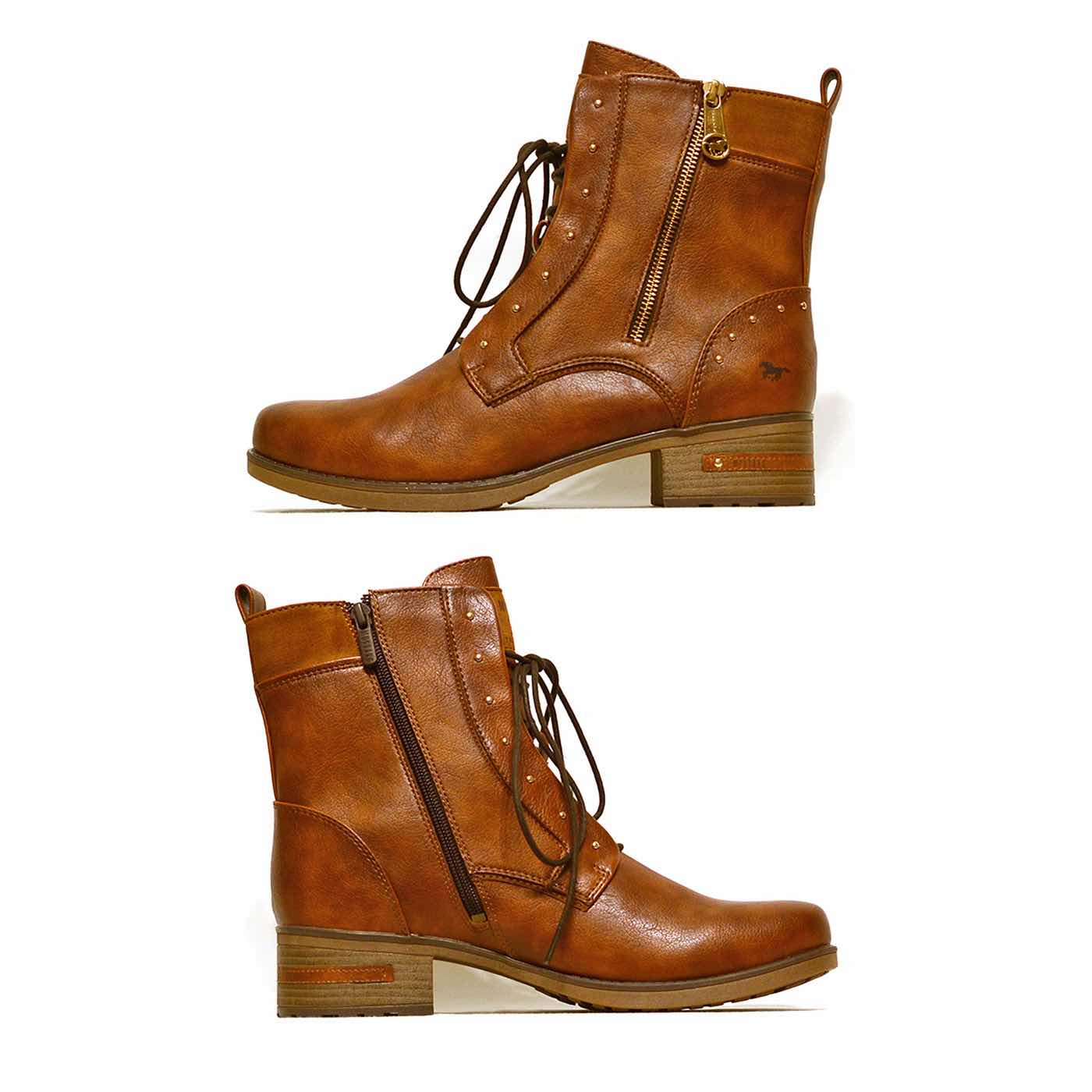 bottines simili cuir marron, chaussures femme grande taille