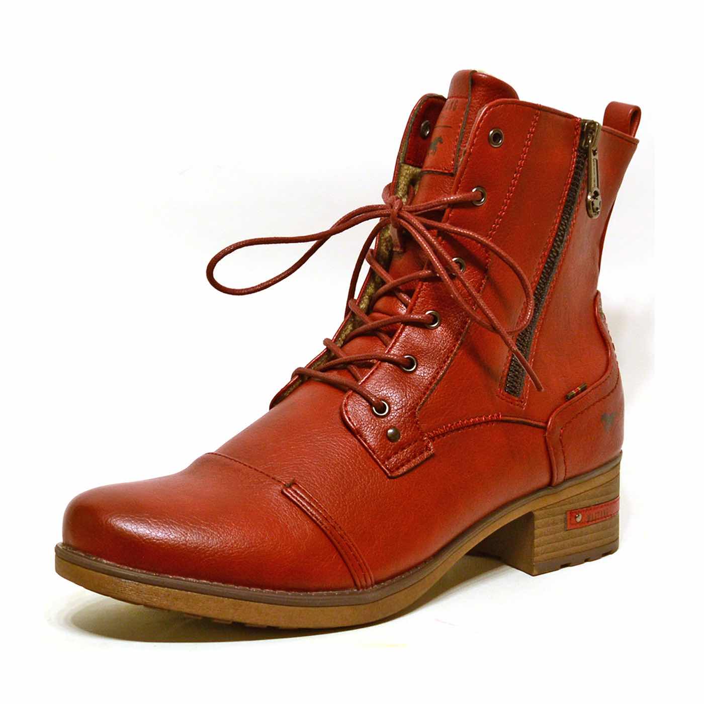 bottines simili cuir rouge, chaussures femme grande taille