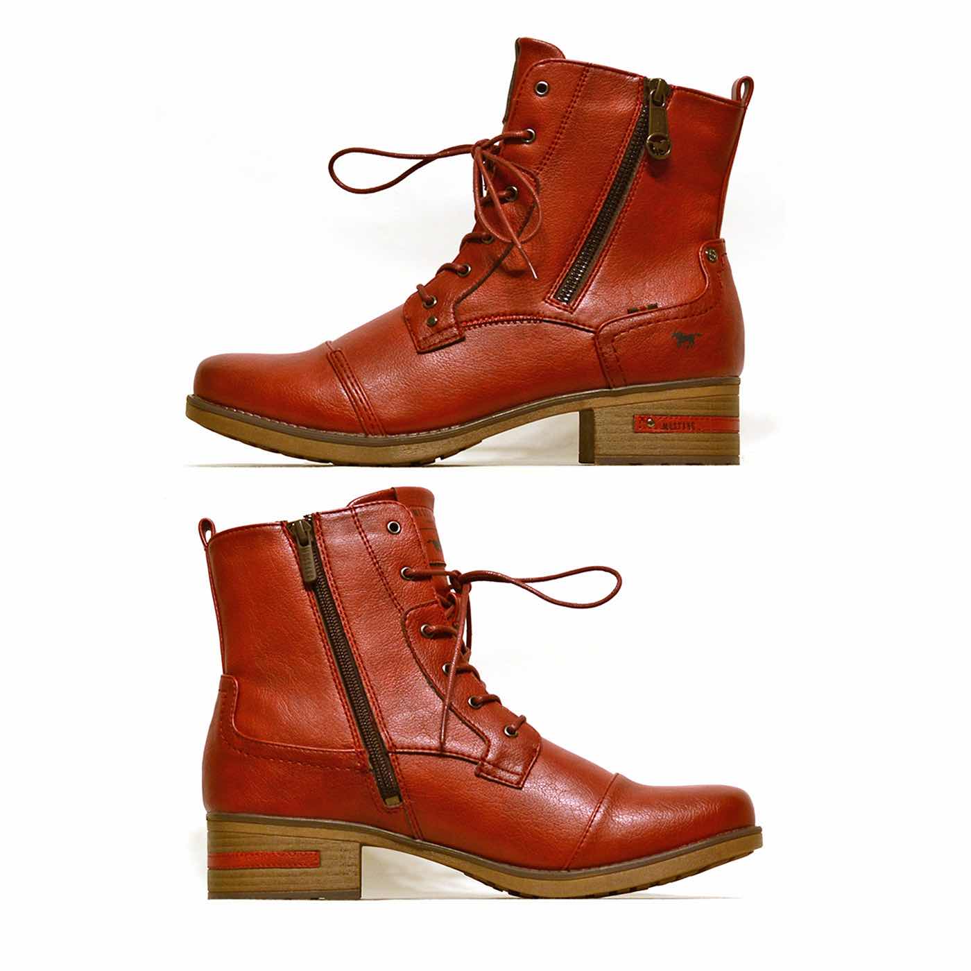 bottines simili cuir rouge, chaussures femme grande taille