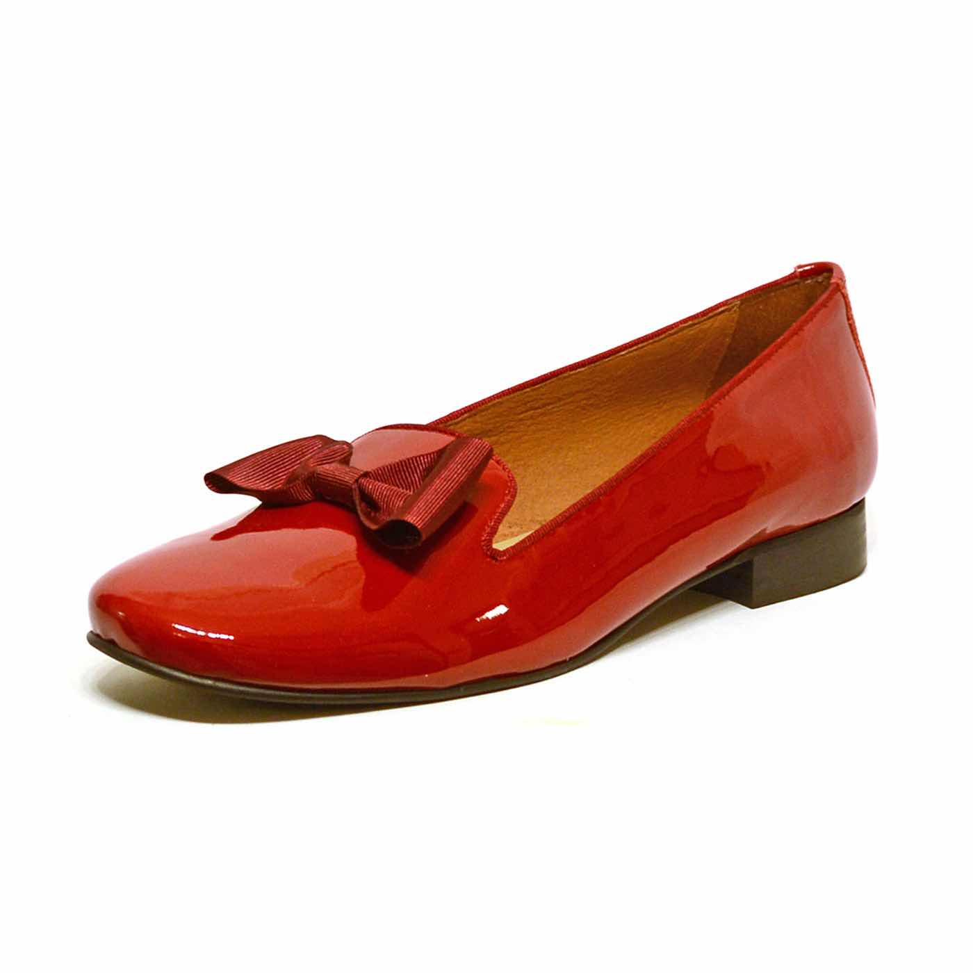 mocassins vernis rouge, chaussures femme grande taille