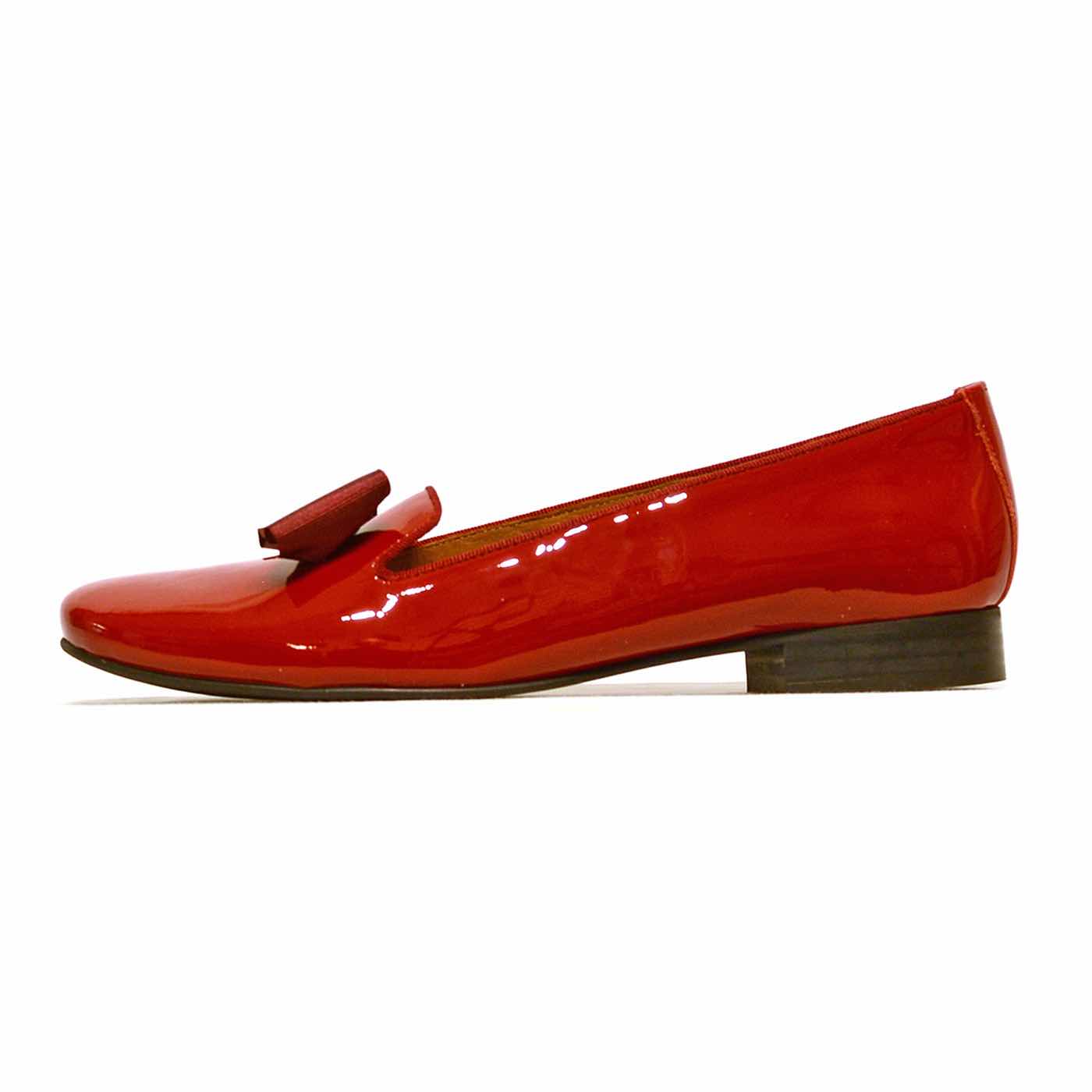 mocassins vernis rouge, chaussures femme grande taille