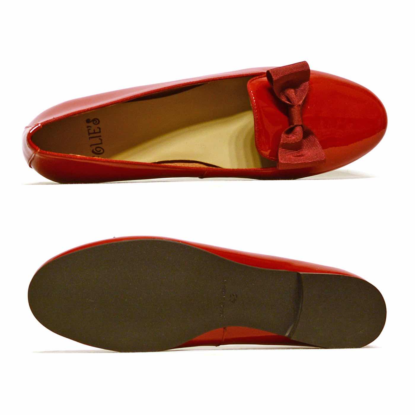 mocassins vernis rouge, chaussures femme grande taille