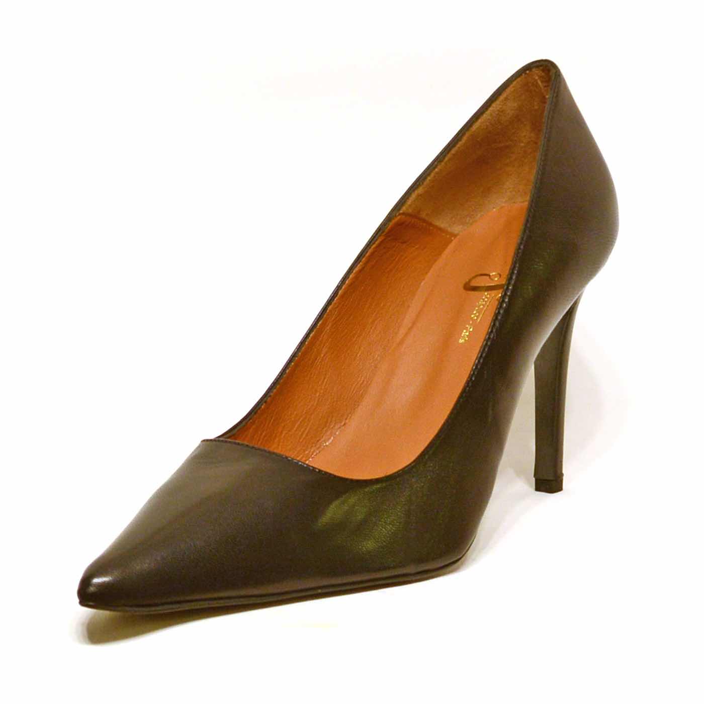 escarpins cuir lisse noir, chaussures femme grande taille