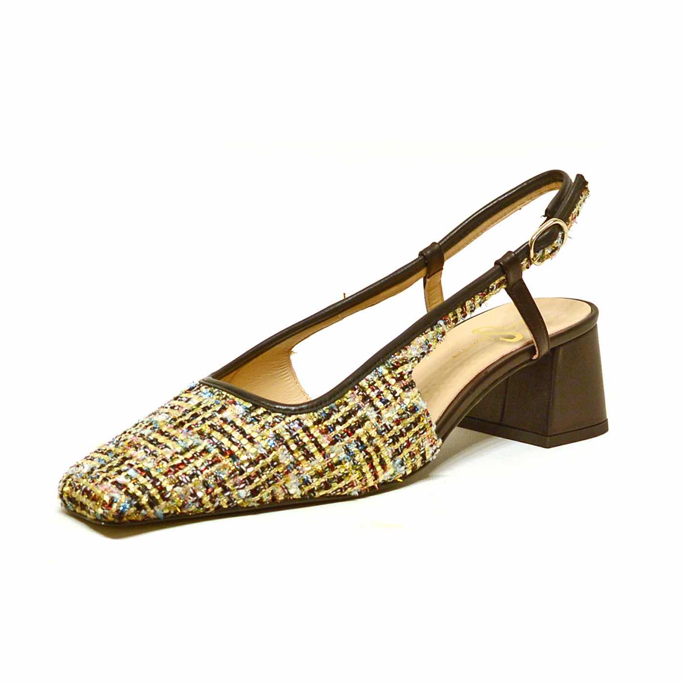 sandales  metallise multicolore or, chaussures femme grande taille