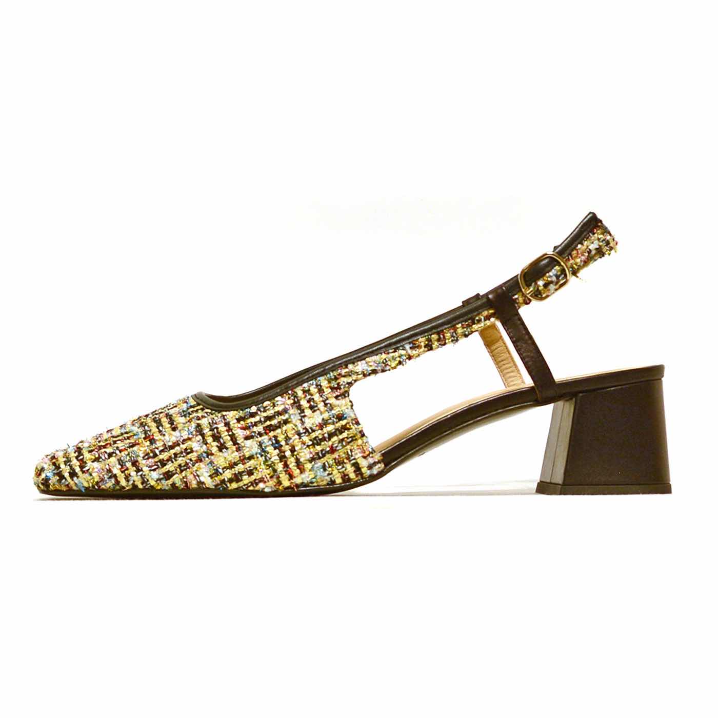 sandales  metallise multicolore or, chaussures femme grande taille