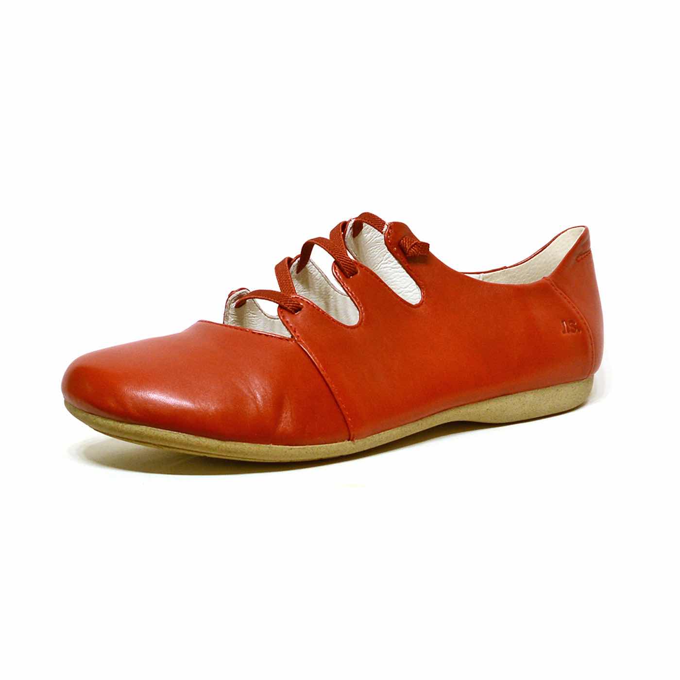 ballerines cuir lisse rouge, chaussures femme grande taille