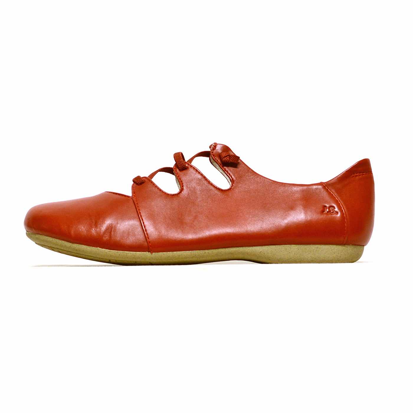 ballerines cuir lisse rouge, chaussures femme grande taille