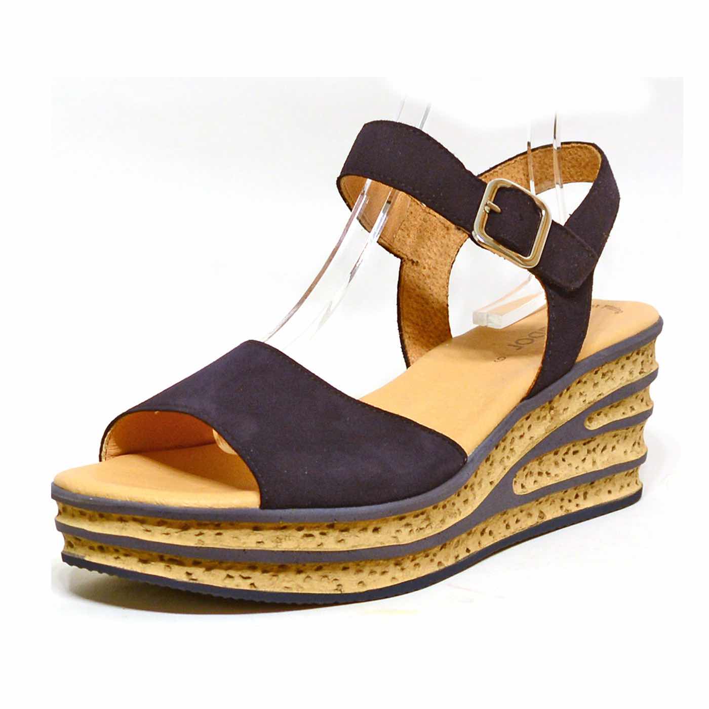 sandales velours bleu, chaussures femme grande taille