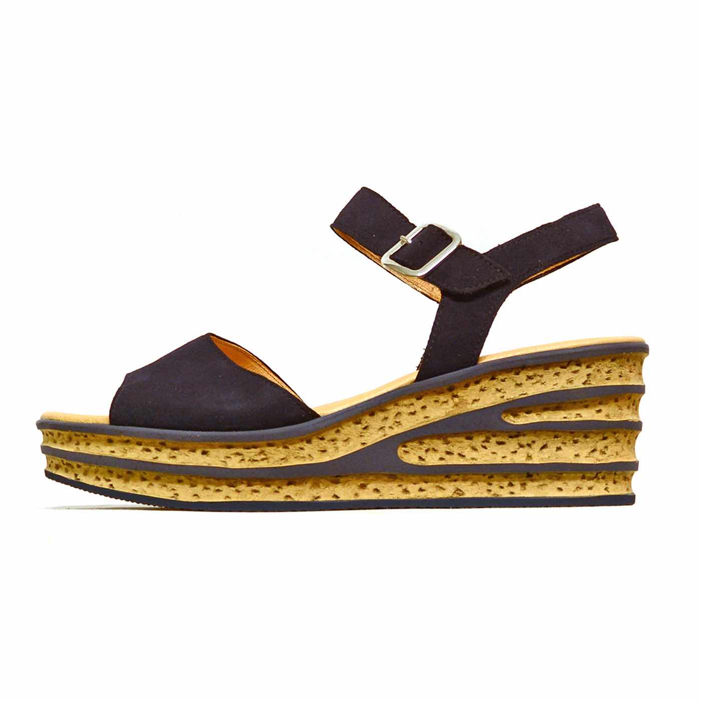 sandales velours bleu, chaussures femme grande taille