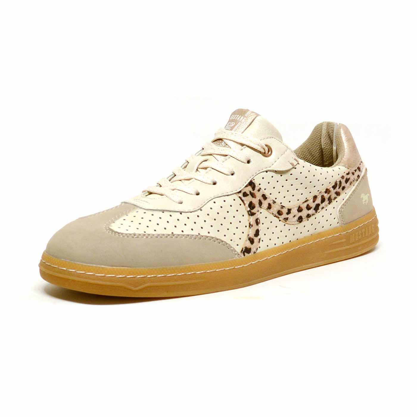 basket cuir lisse beige blanc, chaussures femme grande taille