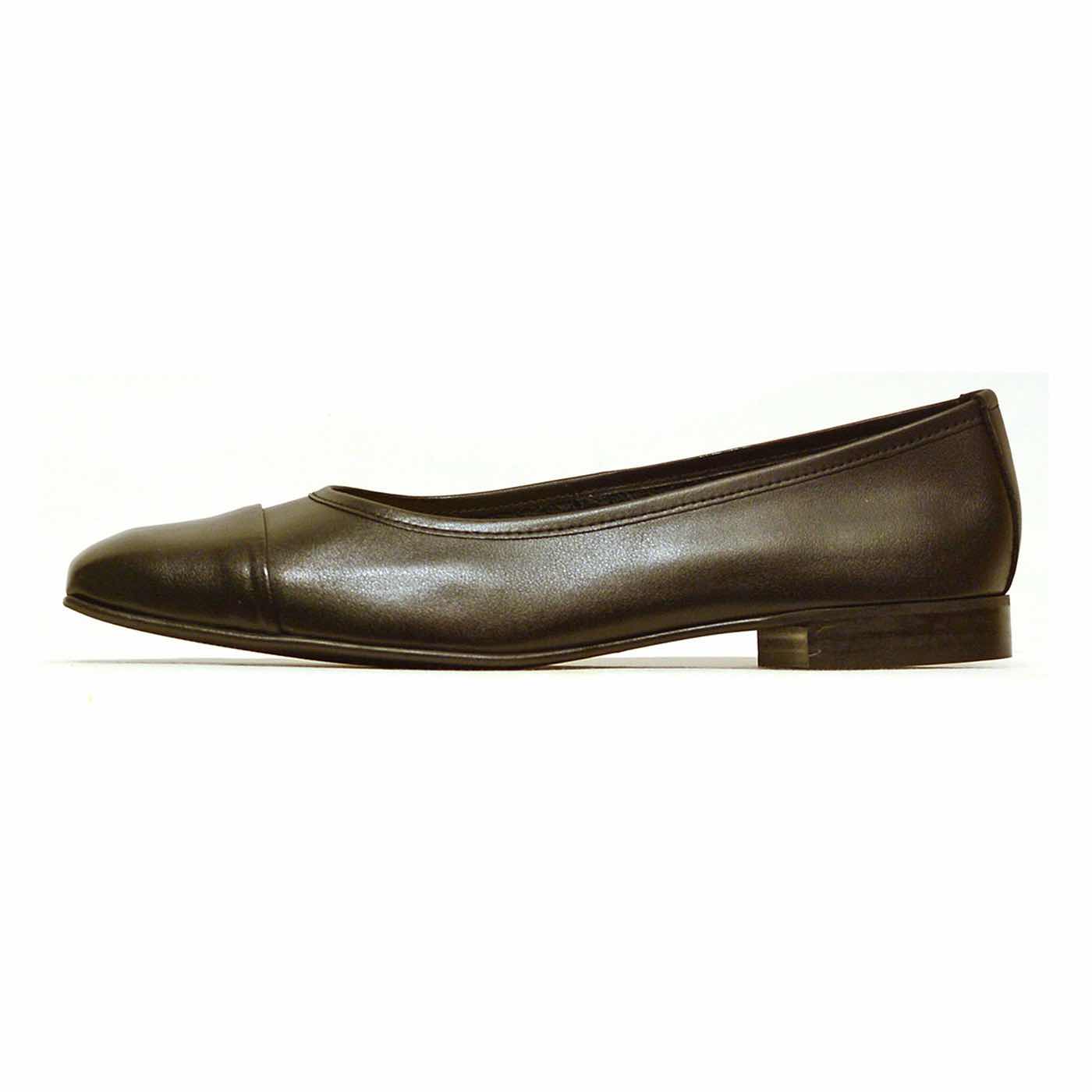 ballerines cuir lisse noir, chaussures femme grande taille