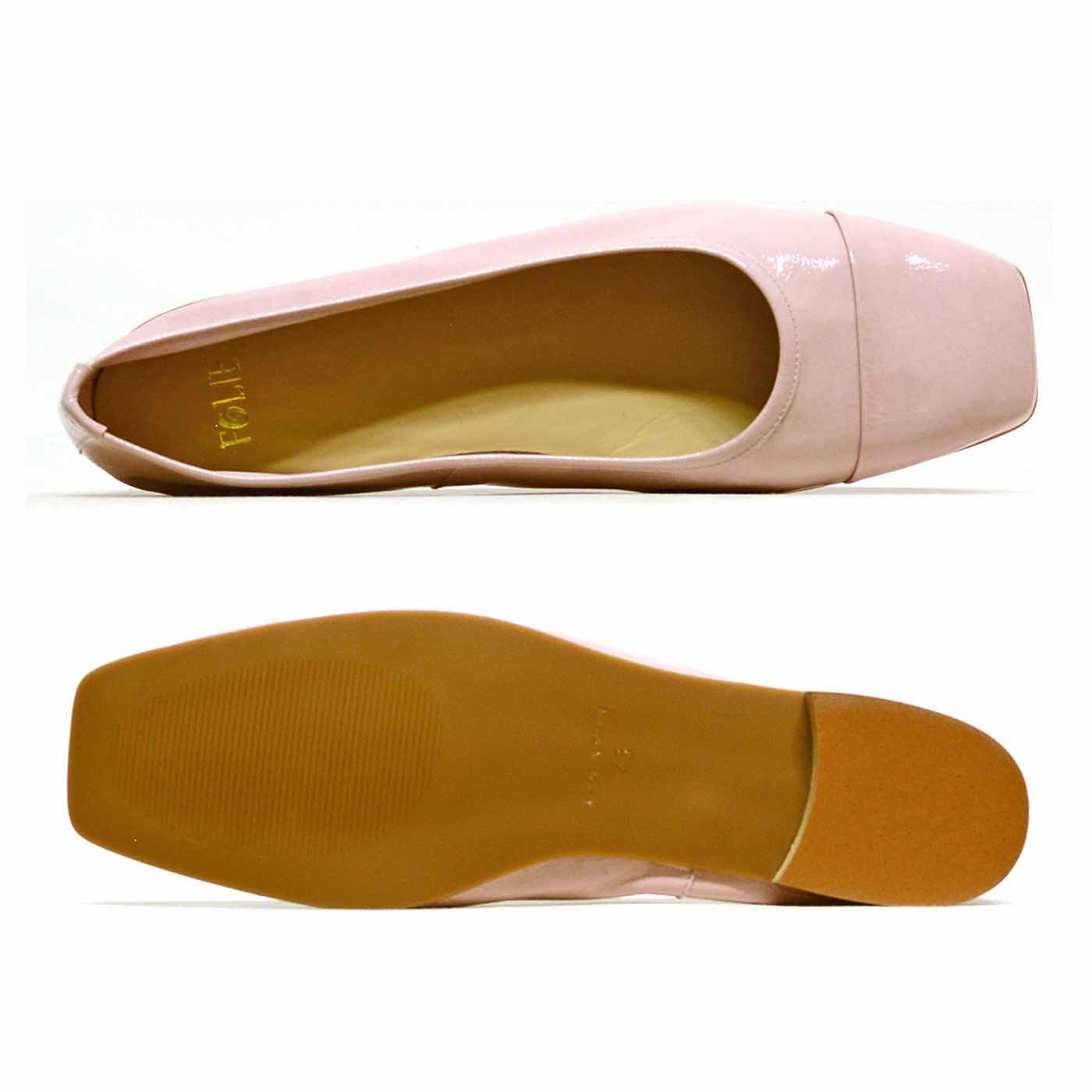 ballerines vernis nude rose, chaussures femme grande taille