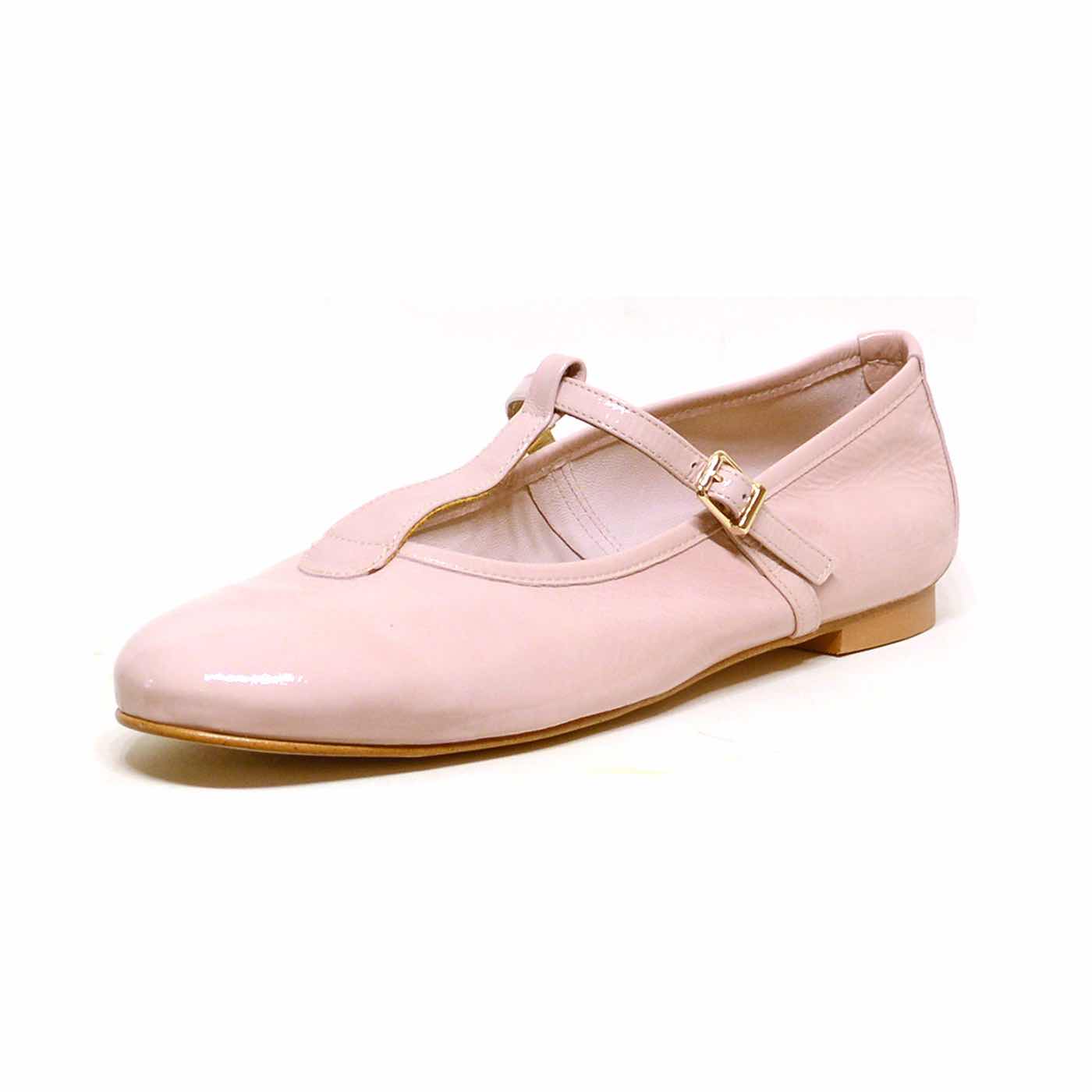 ballerines vernis nude rose, chaussures femme grande taille