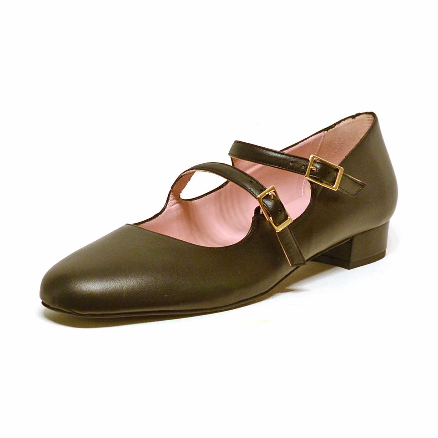 ballerines cuir lisse noir, chaussures femme grande taille