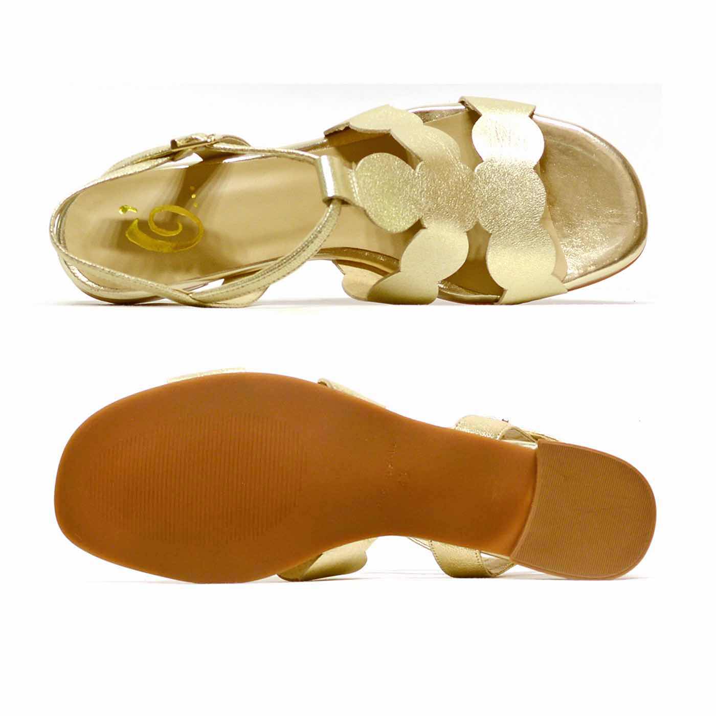 sandales cuir grainé platine or, chaussures femme grande taille