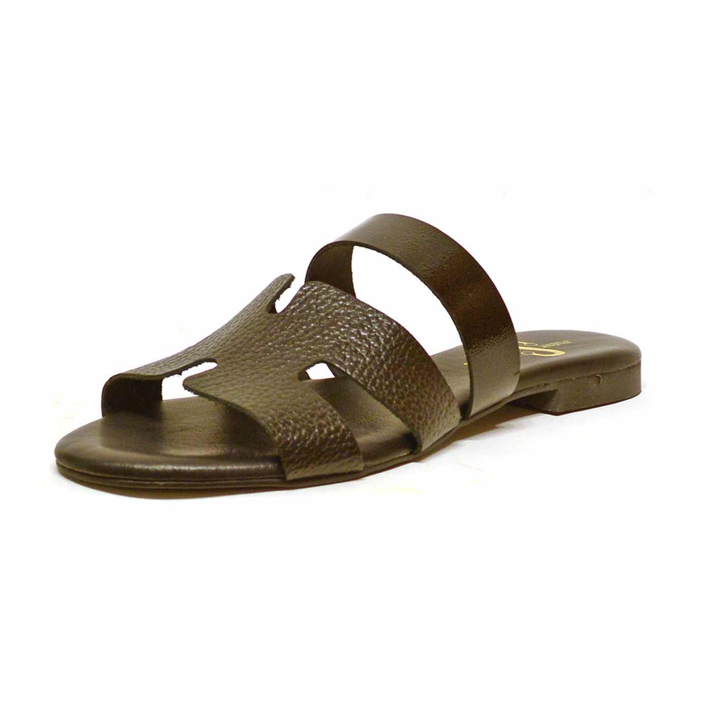 mules cuir grainé noir, chaussures femme grande taille