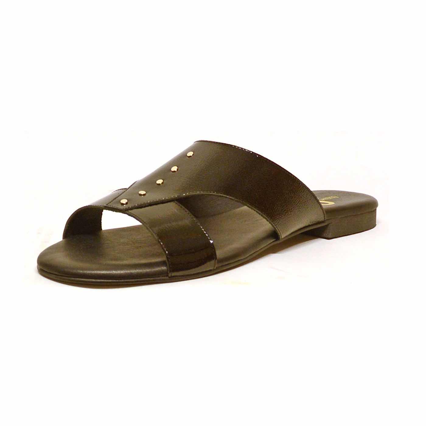 mules vernis noir, chaussures femme grande taille