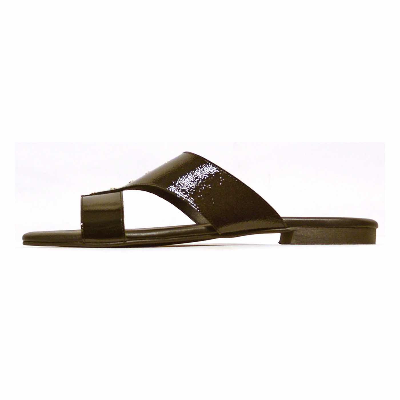 mules vernis noir, chaussures femme grande taille