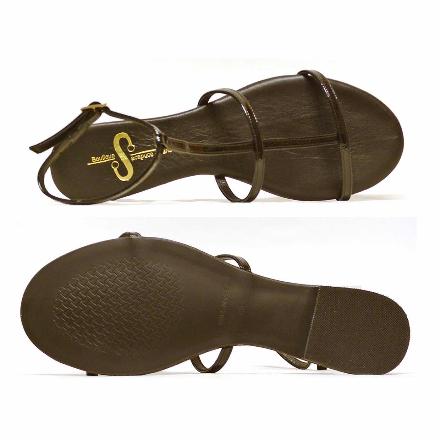 sandalettes vernis noir, chaussures femme grande taille