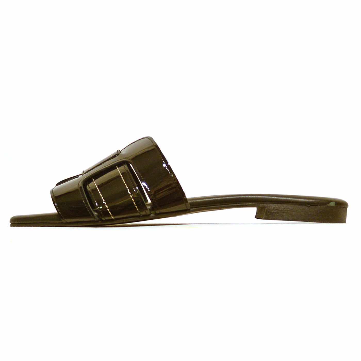 mules vernis noir, chaussures femme grande taille