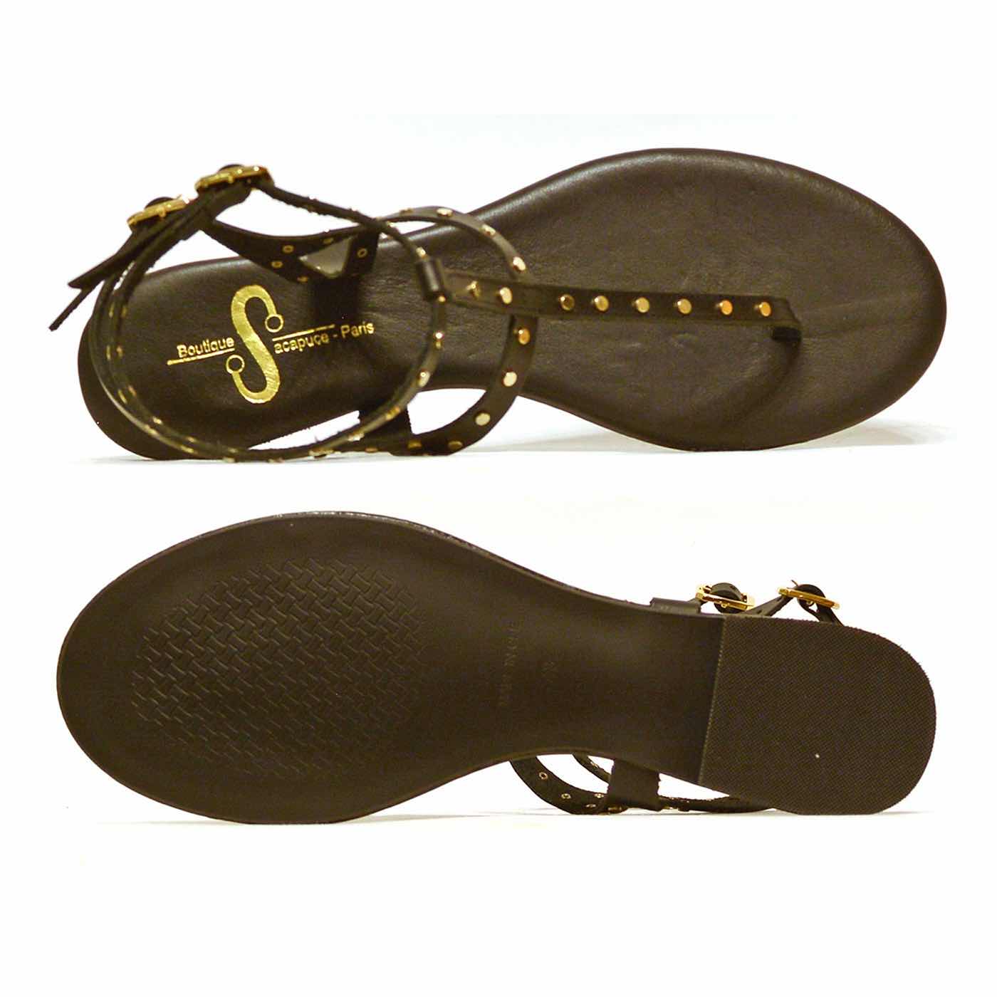 sandalettes cuir lisse noir, chaussures femme grande taille