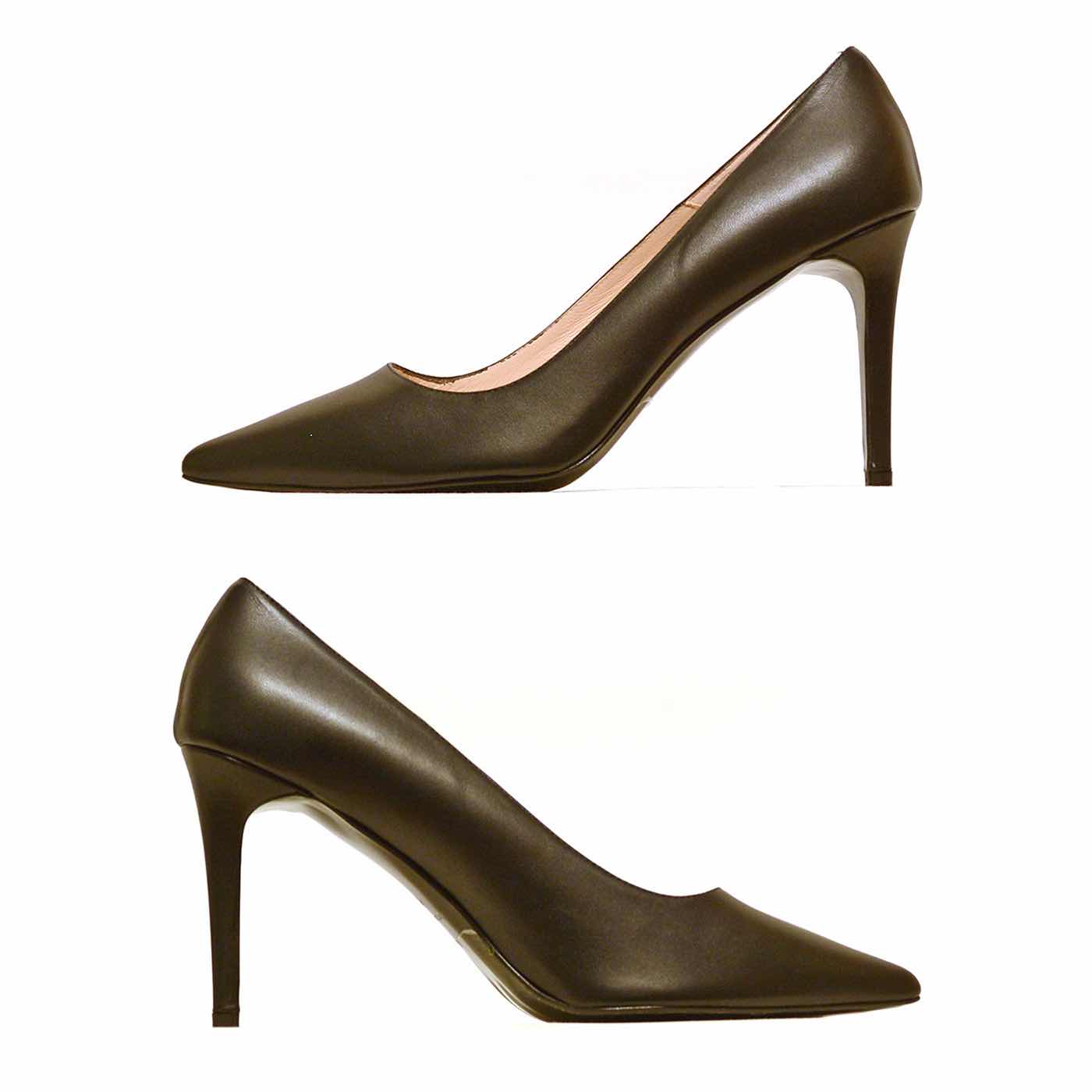 escarpins cuir lisse noir, chaussures femme grande taille