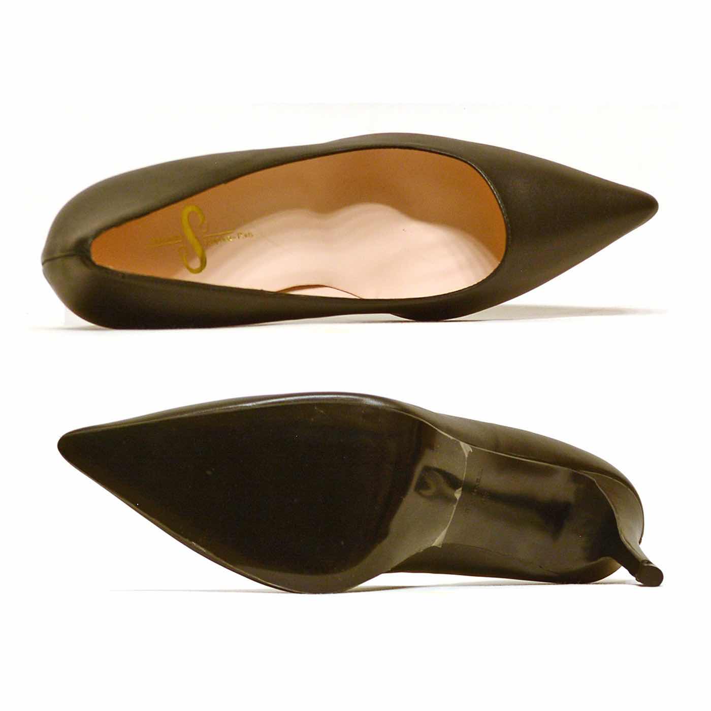escarpins cuir lisse noir, chaussures femme grande taille