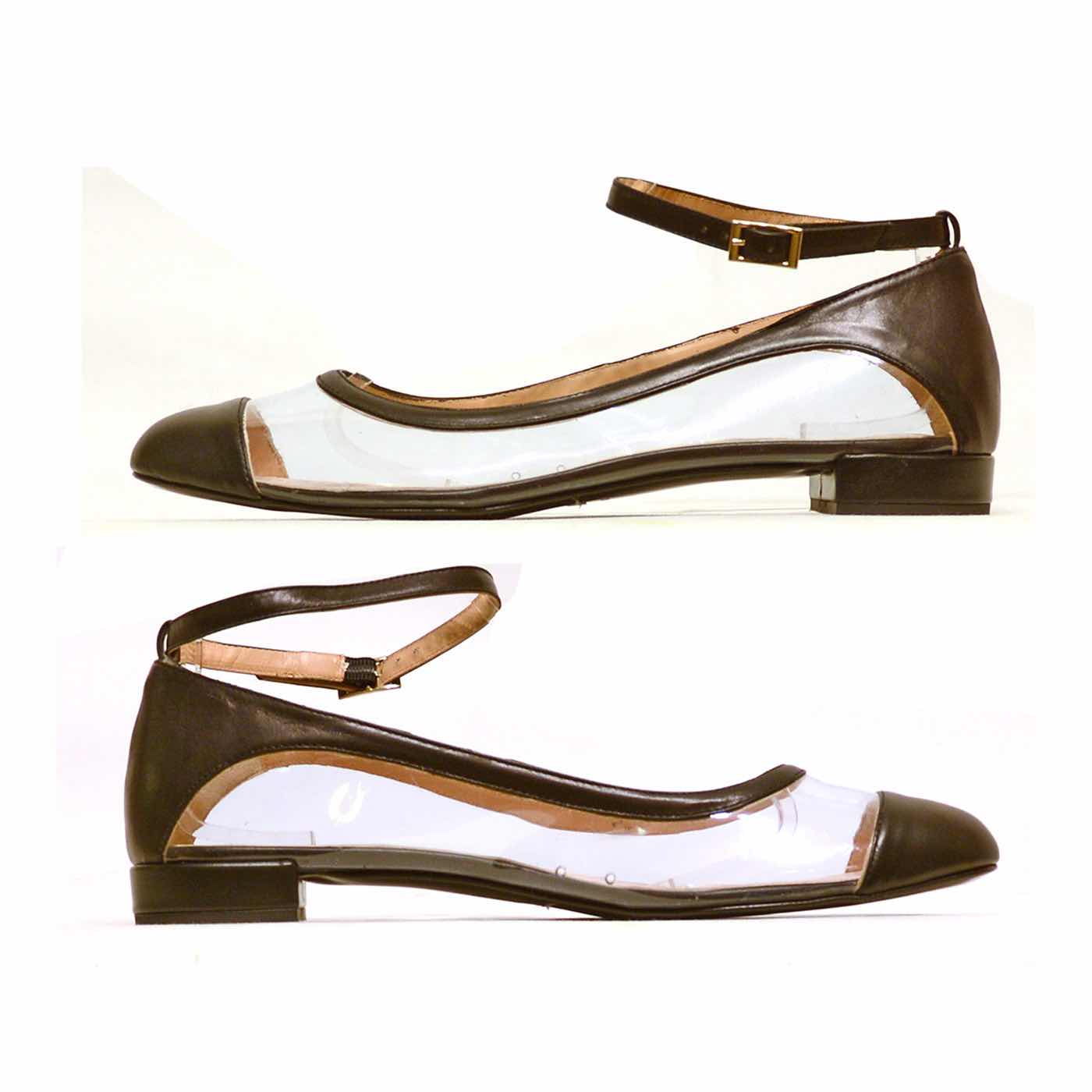 ballerines cuir lisse noir, chaussures femme grande taille