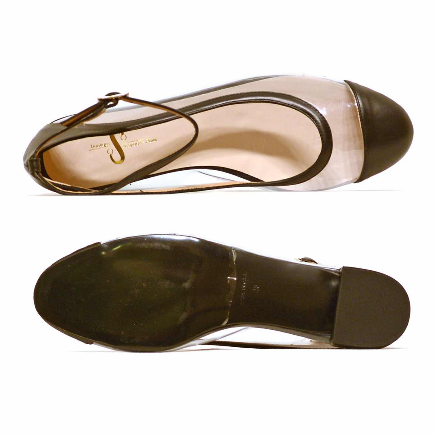 ballerines cuir lisse noir, chaussures femme grande taille