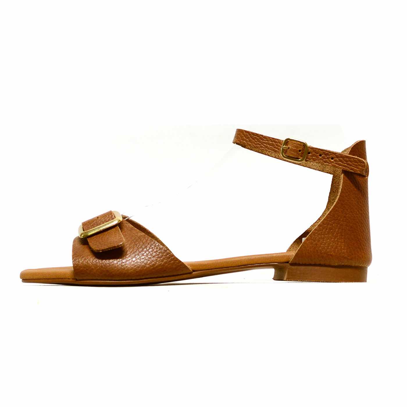 sandalettes cuir grainé marron, chaussures femme grande taille