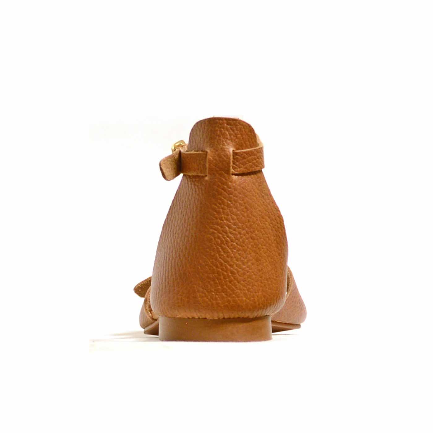 sandalettes cuir grainé marron, chaussures femme grande taille