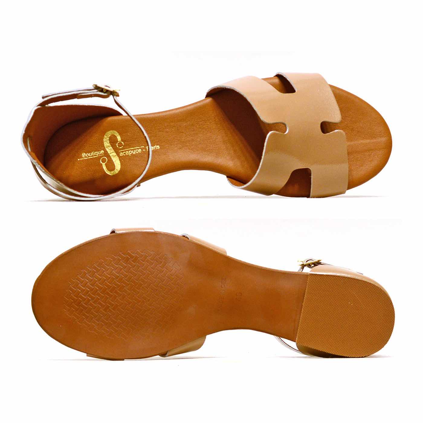 sandalettes vernis beige nude, chaussures femme grande taille