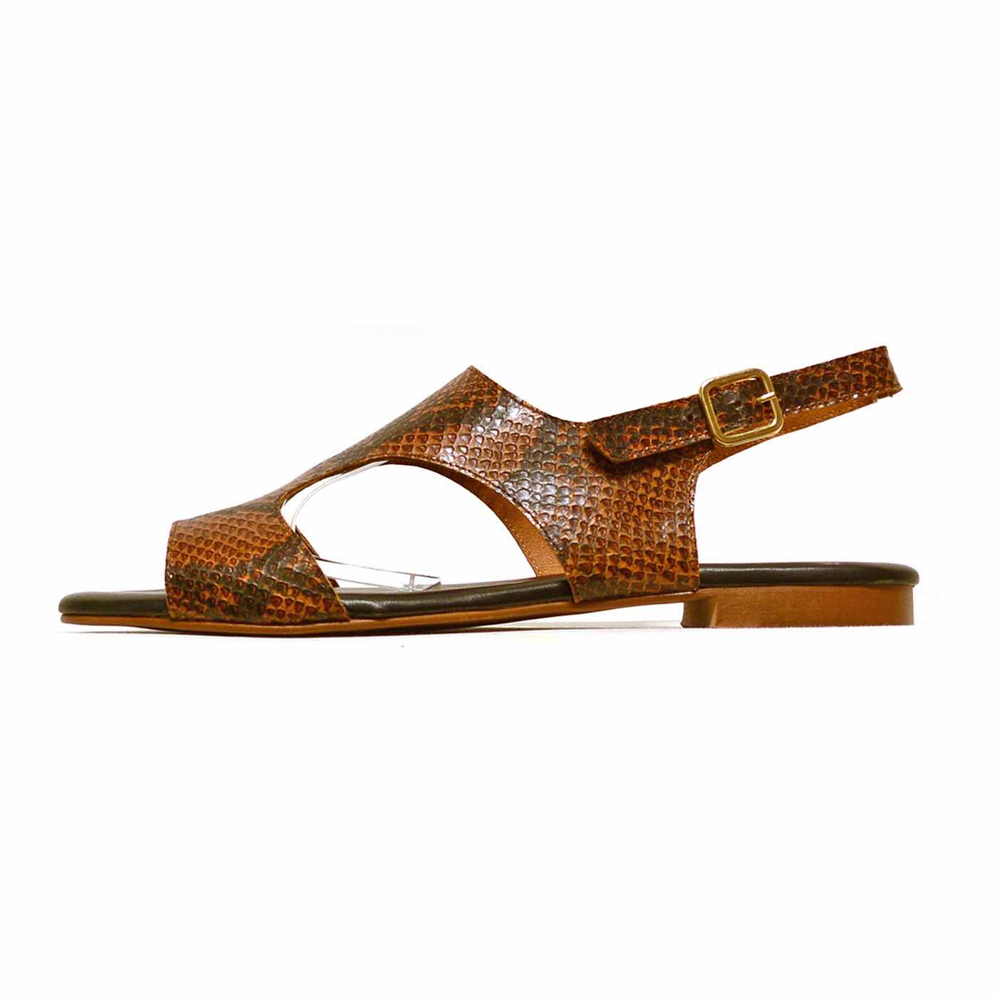 sandalettes cuir lisse marron, chaussures femme grande taille
