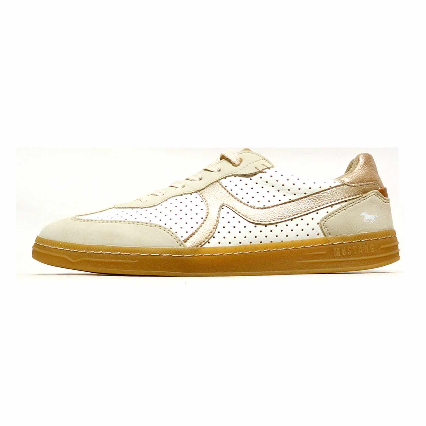 basket cuir lisse beige blanc, chaussures femme grande taille