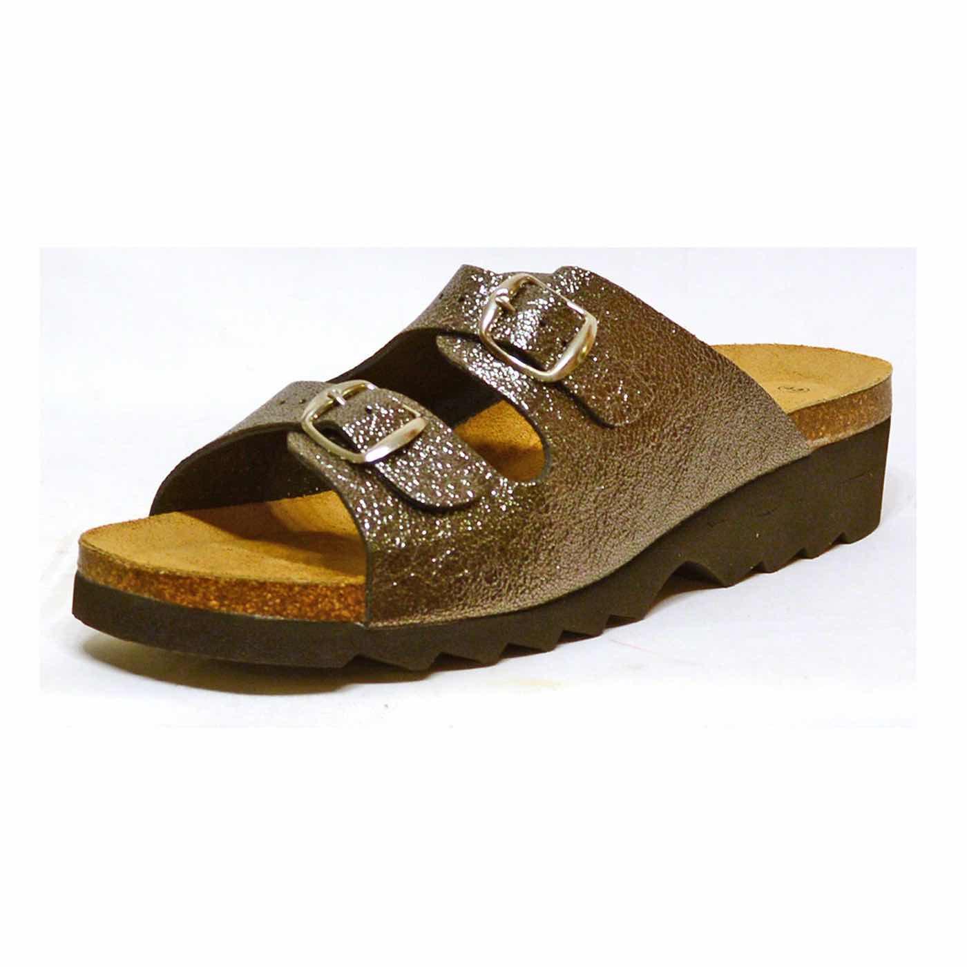 mules cuir fripé argent gris metallise, chaussures femme grande taille