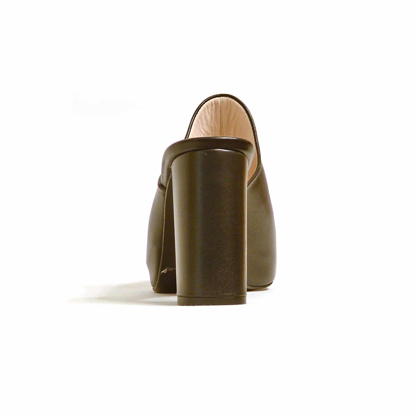 mules cuir lisse noir, chaussures femme grande taille