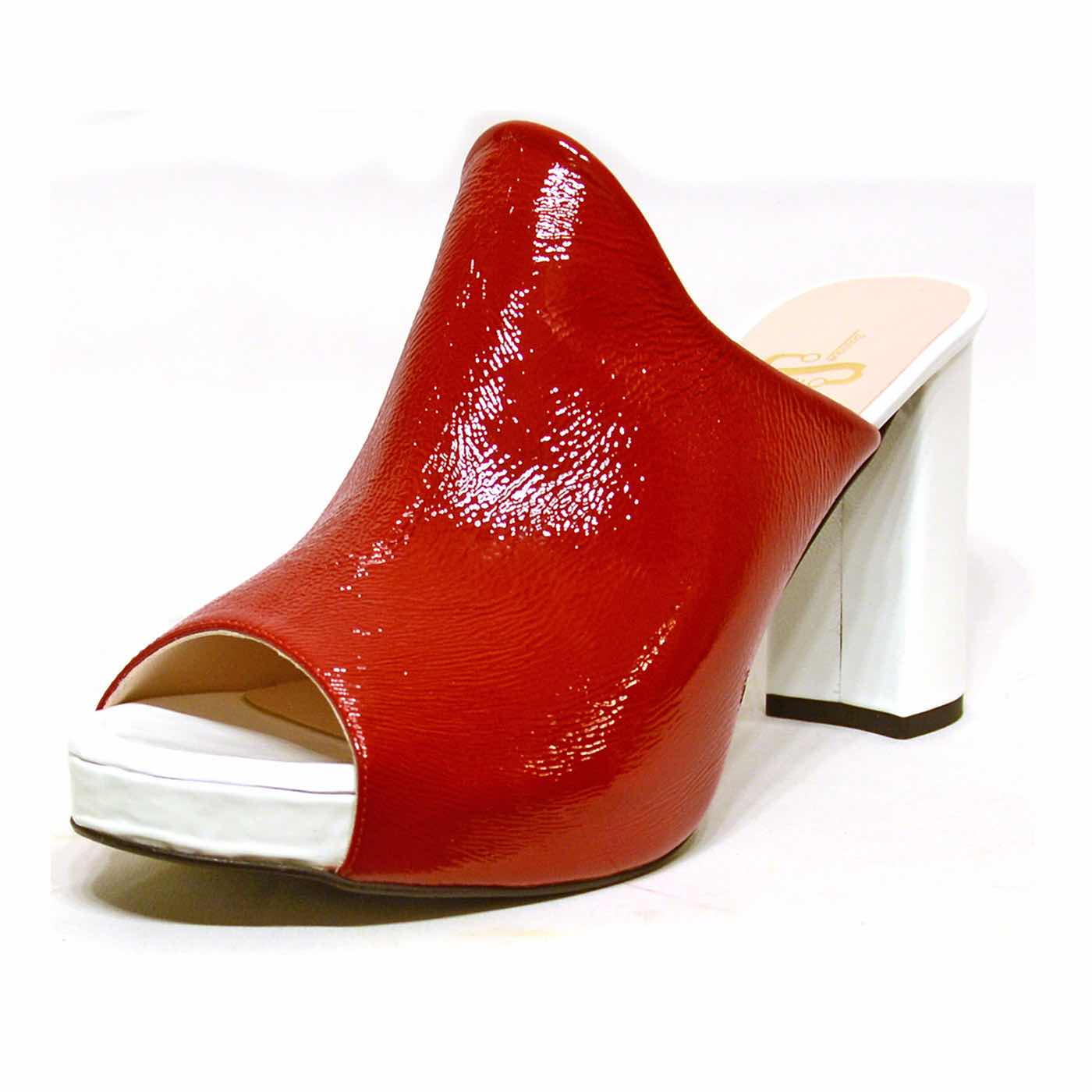 mules vernis rouge, chaussures femme grande taille