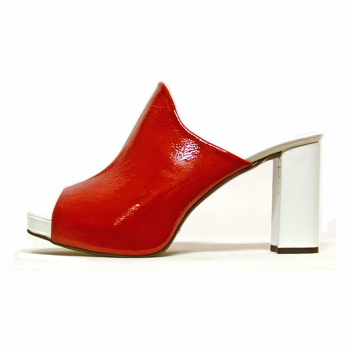 mules vernis rouge, chaussures femme grande taille