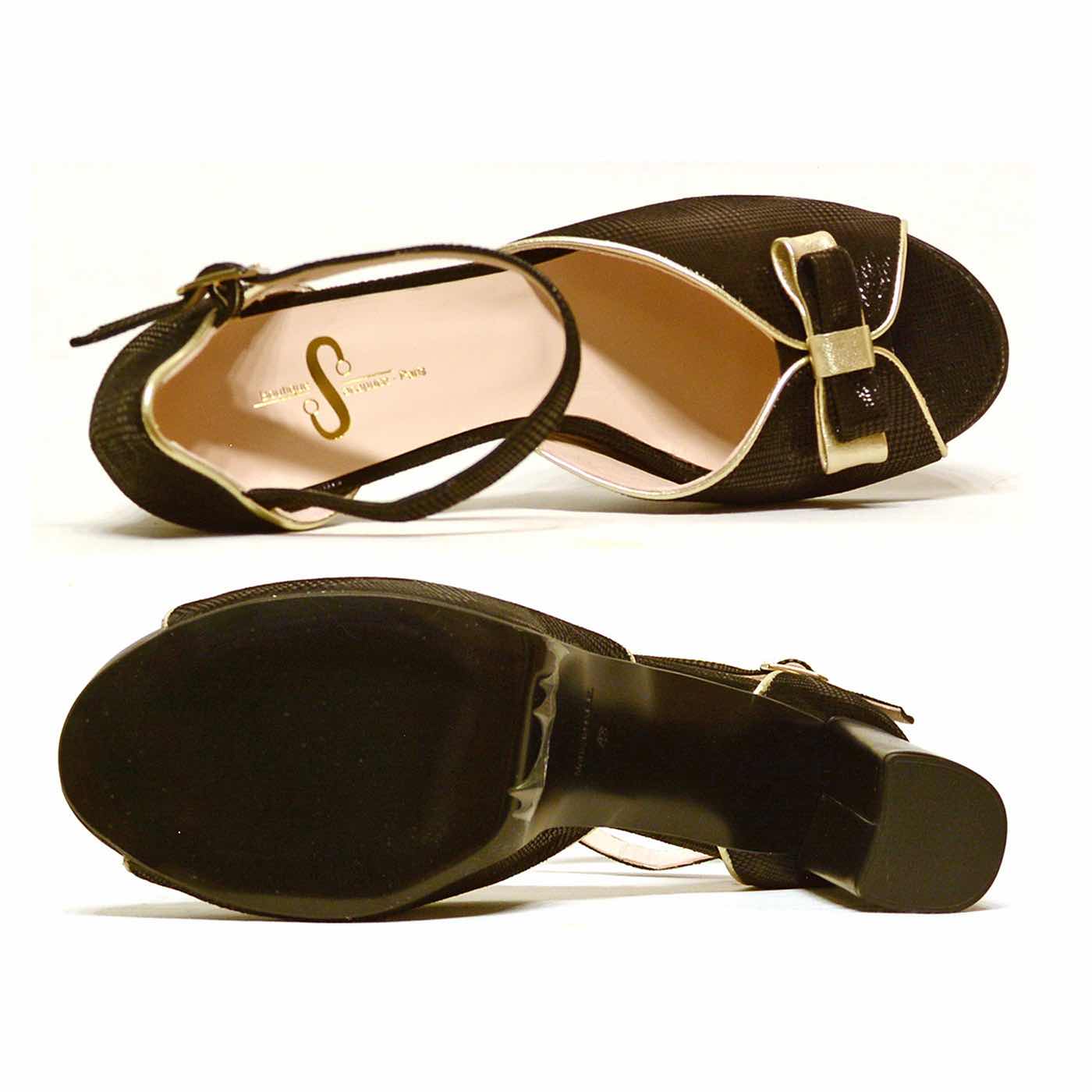 sandales velours noir, chaussures femme grande taille