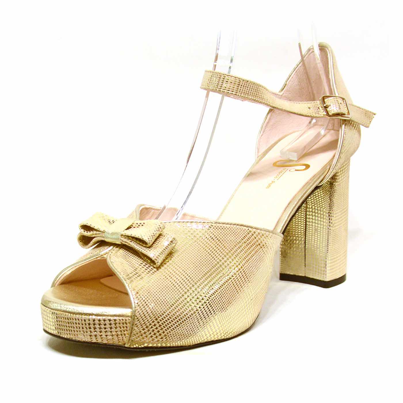 sandales métallisées platine or, chaussures femme grande taille